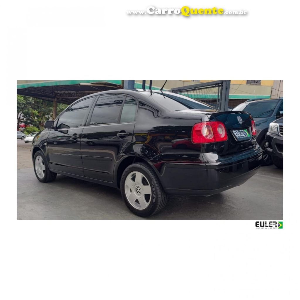 VOLKSWAGEN   POLO SEDAN 1.6 MI TOTAL FLEX 8V 4P   PRETO 2008 1.6 FLEX - Loja