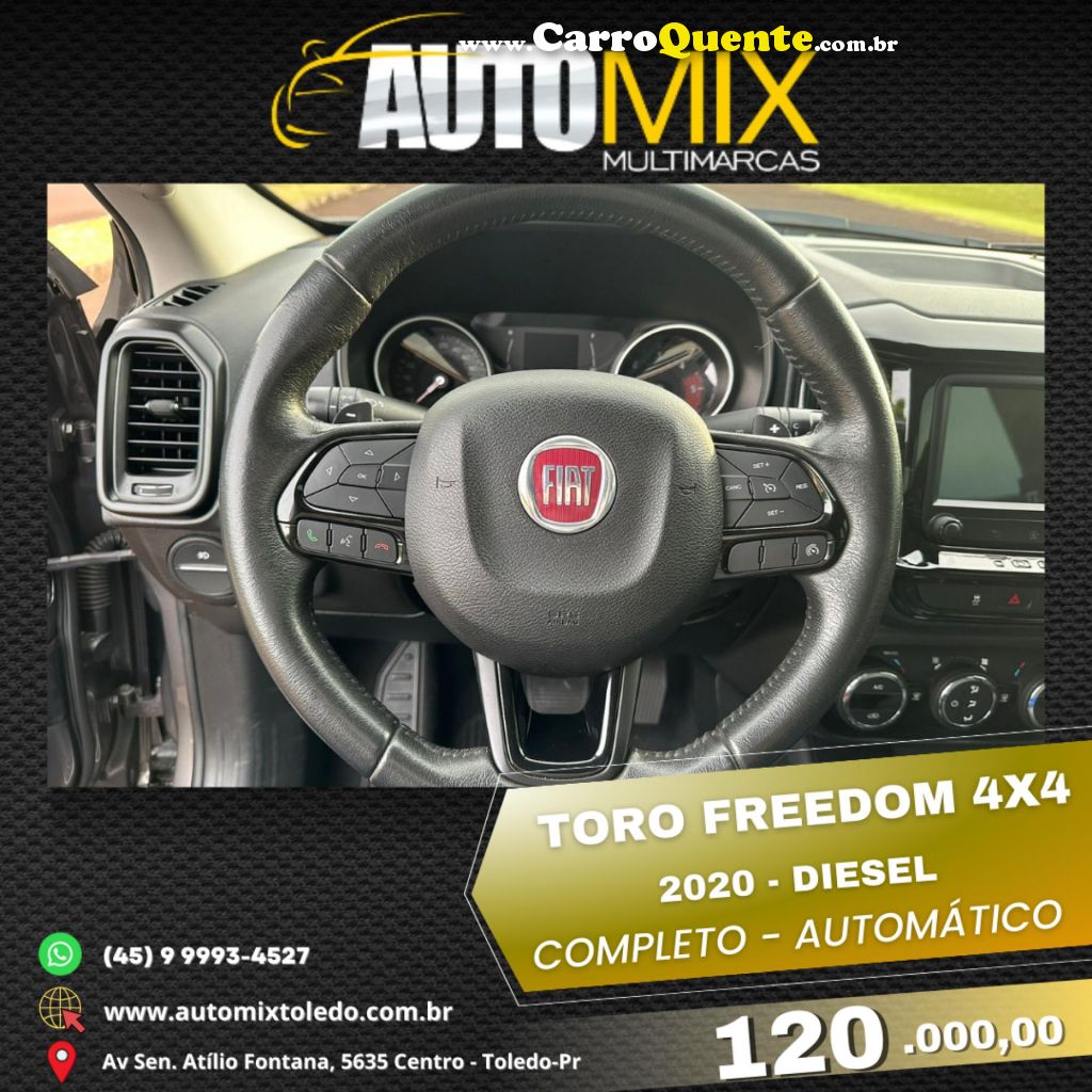 FIAT   TORO FREEDOM 2.0 16V 4X4 TB DIESEL AUT.   CINZA 2020 2.0 DIESEL - Loja