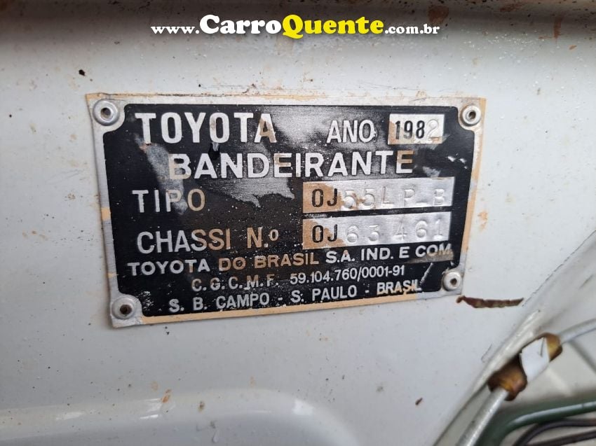 Toyota Bandeirante Band.Picape Chassi Longo Diesel 4x4 - Loja