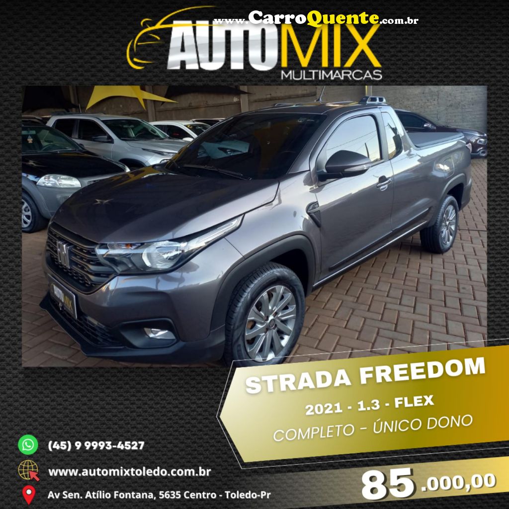 FIAT   STRADA FREEDOM 1.3 FLEX 8V  CS PLUS   CINZA 2021 1.3 FLEX - Loja