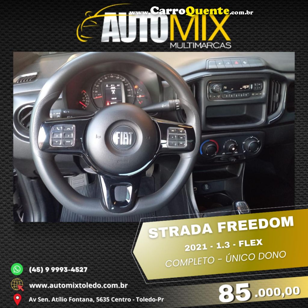 FIAT   STRADA FREEDOM 1.3 FLEX 8V  CS PLUS   CINZA 2021 1.3 FLEX - Loja