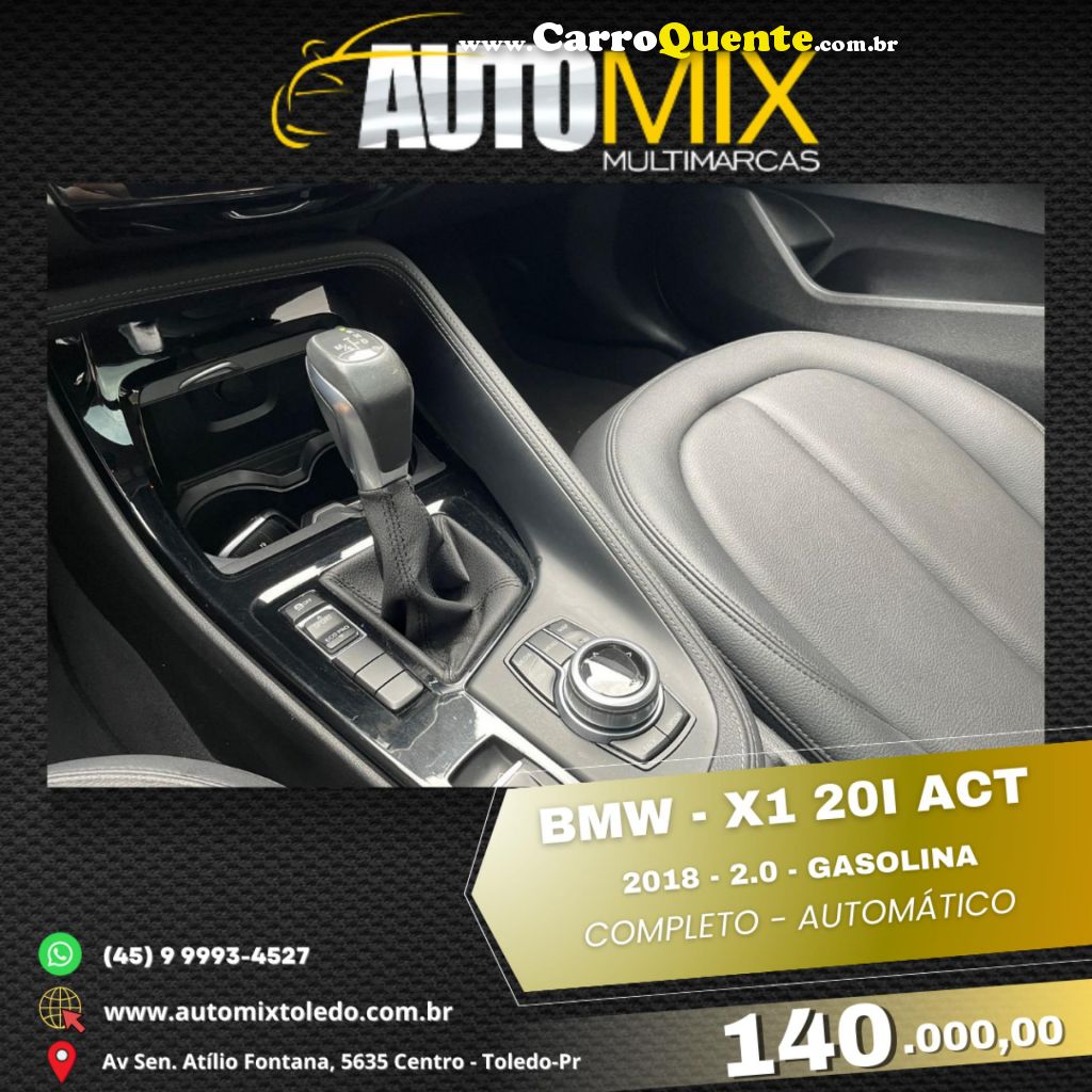 BMW   X1 SDRIVE 20I 2.02.0 TB ACTI.FLEX AUT.   PRETO 2018 2.0 GASOLINA - Loja