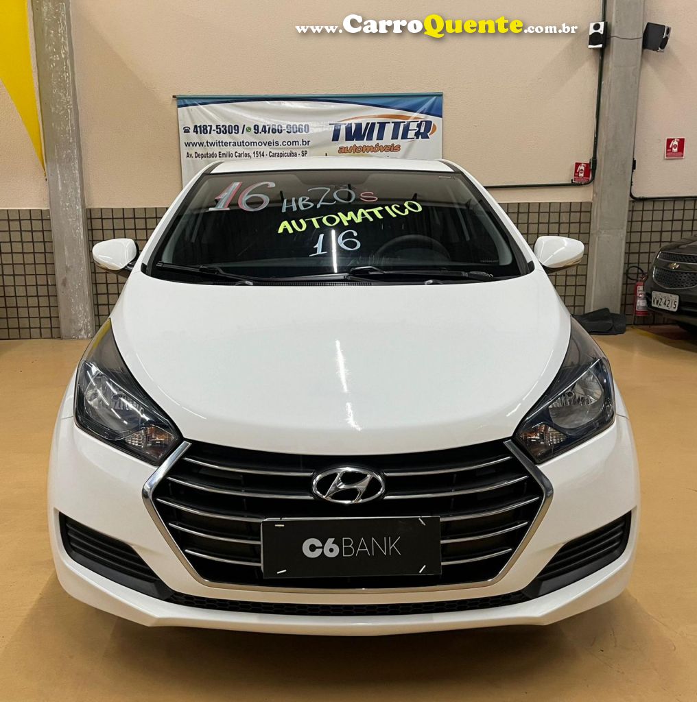 HYUNDAI   HB20S C.STYLEC.PLUS1.6 FLEX 16V AUT. 4P   BRANCO 2016 1.6 FLEX - Loja