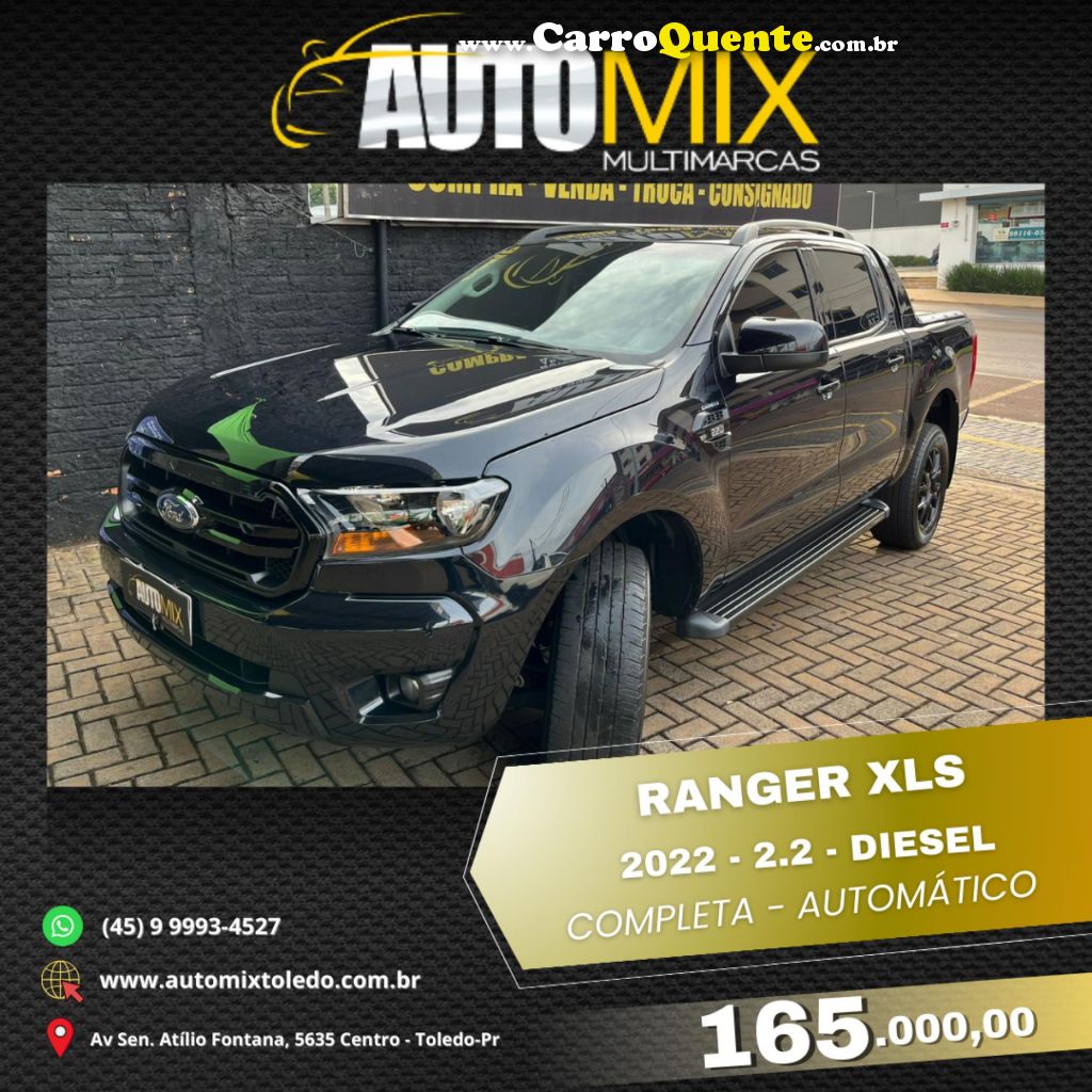 FORD   RANGER XLS 2.2 4X4 CD DIESEL AUT.   PRETO 2022 2.2 DIESEL - Loja