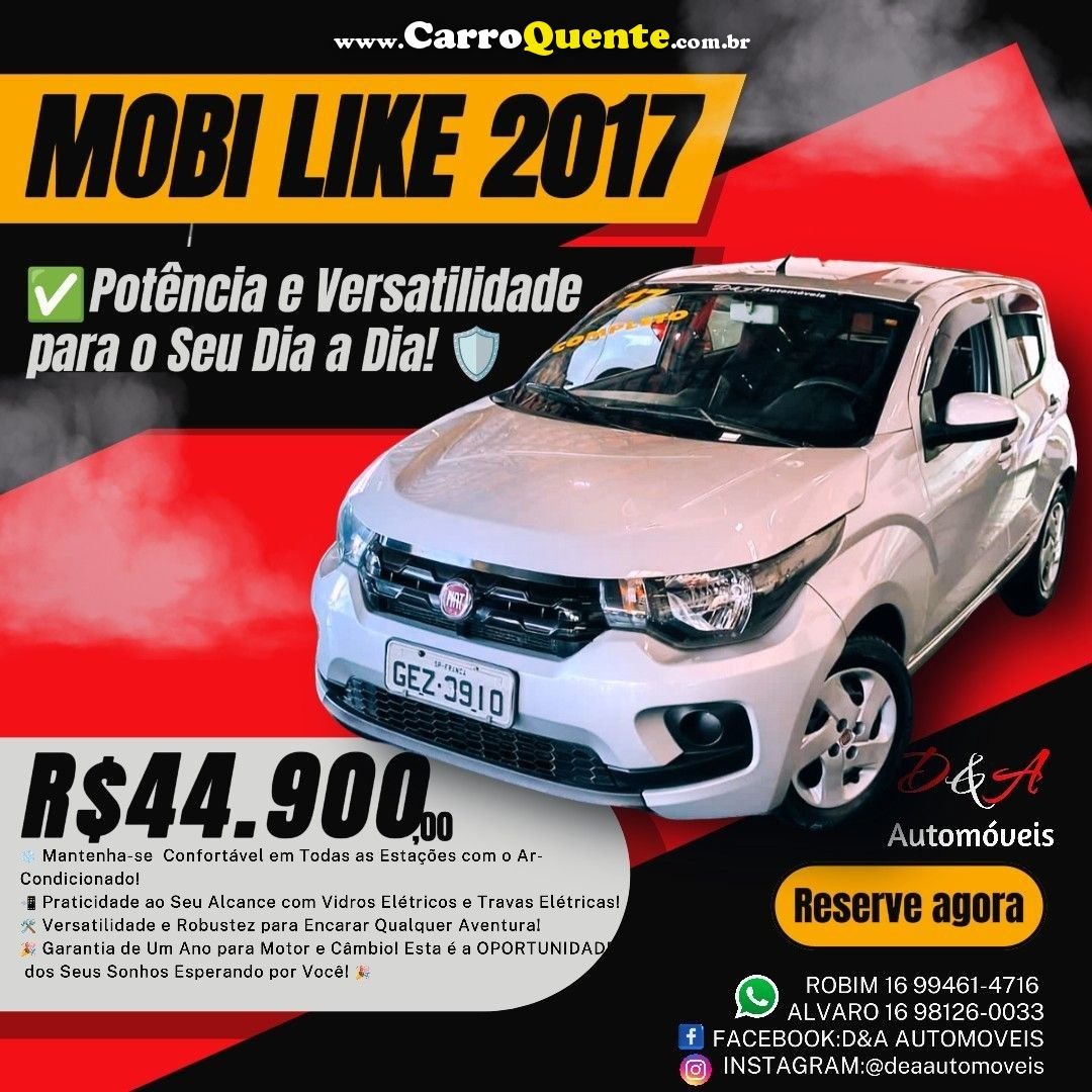 FIAT MOBI 1.0 8V EVO LIKE. 2017 - Loja
