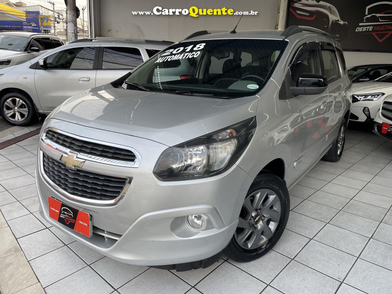 CHEVROLET   SPIN ADVANTAGE 1.8 8V ECONO.FLEX 5P AUT.   PRATA 2018 1.8 FLEX - Loja