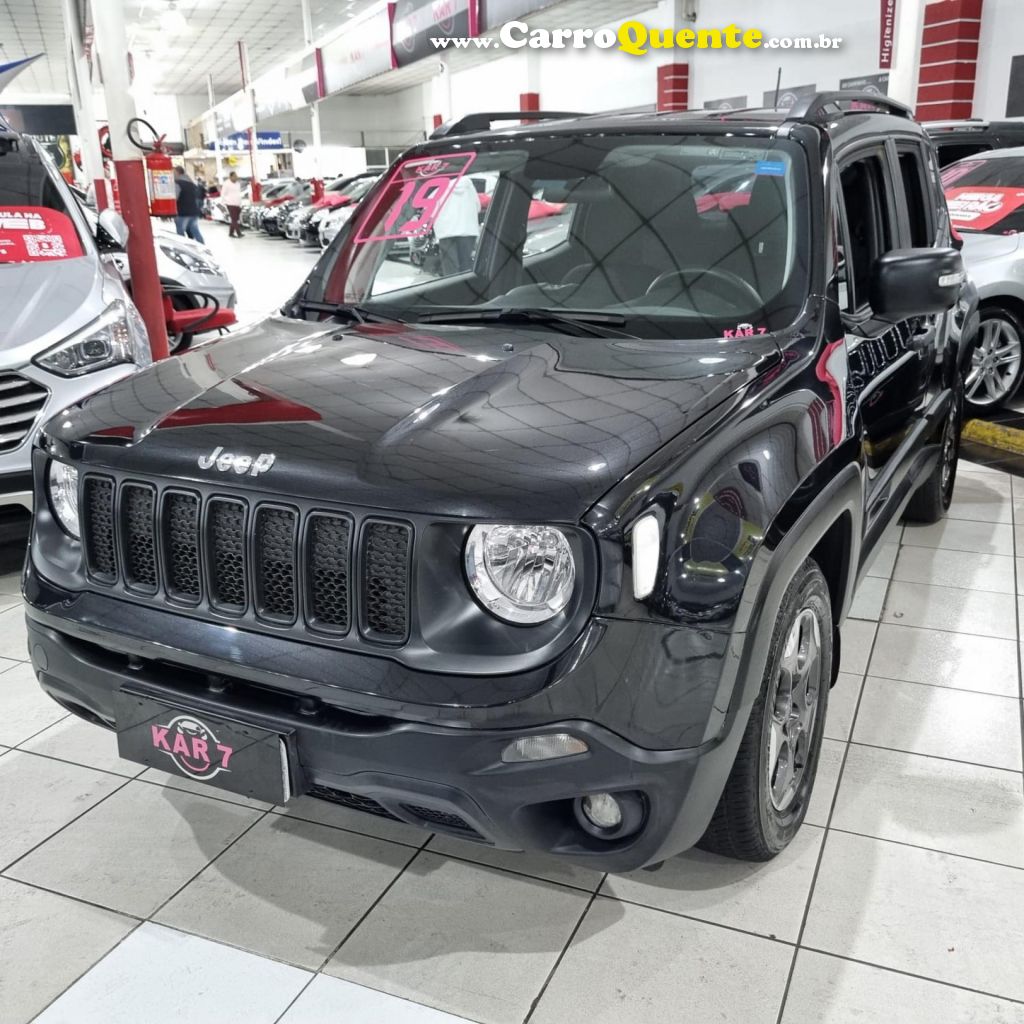 JEEP   RENEGADE1.8 4X2 FLEX 16V AUT.   PRETO 2019 1.8 FLEX - Loja