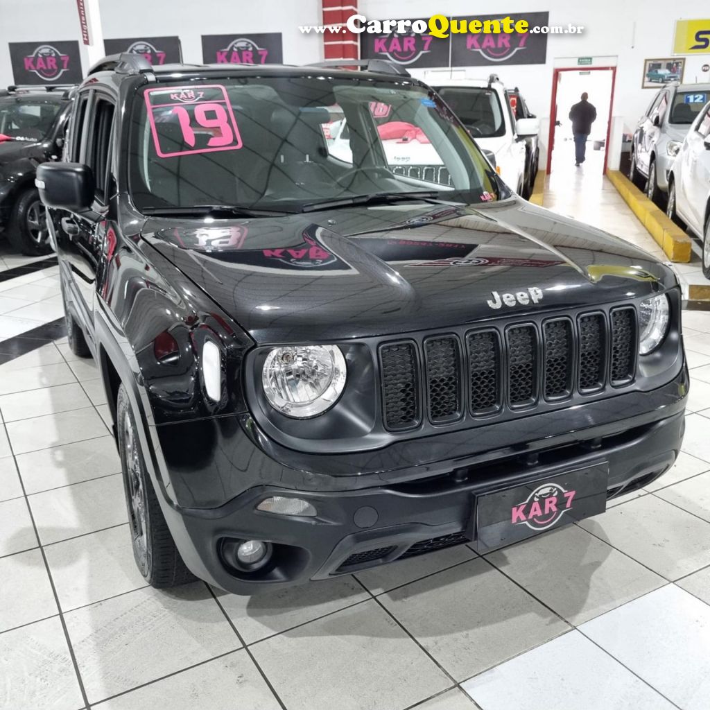 JEEP   RENEGADE1.8 4X2 FLEX 16V AUT.   PRETO 2019 1.8 FLEX - Loja