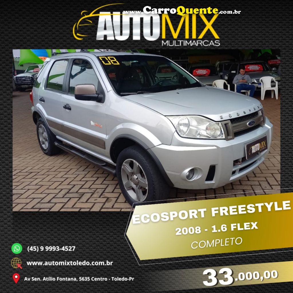 FORD   ECOSPORT XLT 1.6 1.6 FLEX 8V 5P   PRATA 2008 1.6 FLEX - Loja