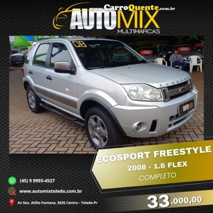 FORD   ECOSPORT XLT 1.6 1.6 FLEX 8V 5P   PRATA 2008 1.6 FLEX