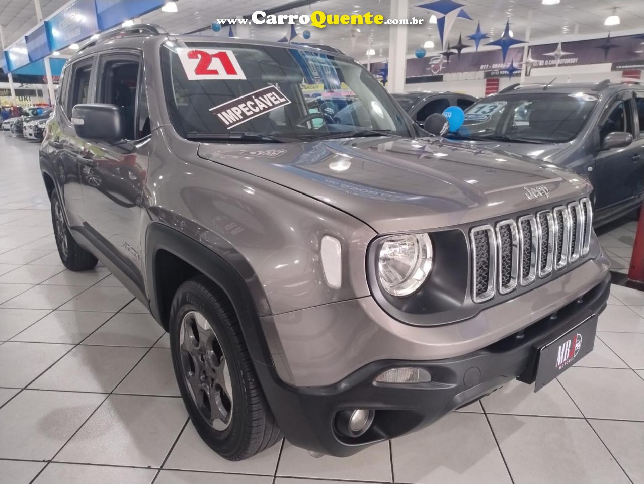 JEEP   RENEGADE SPORT 1.8 4X2 FLEX 16V AUT.   CINZA 2021 1.8 FLEX - Loja