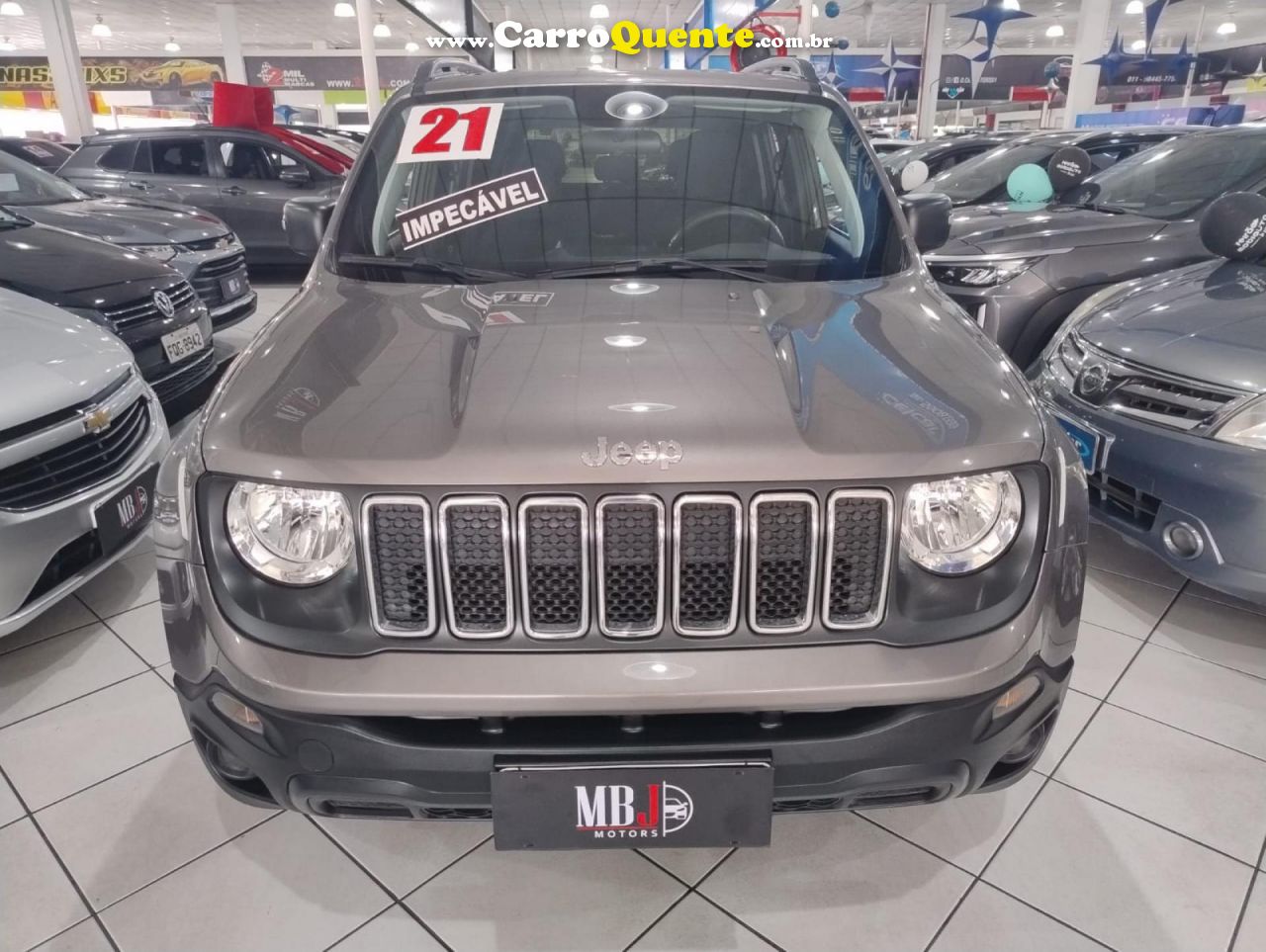 JEEP   RENEGADE SPORT 1.8 4X2 FLEX 16V AUT.   CINZA 2021 1.8 FLEX - Loja