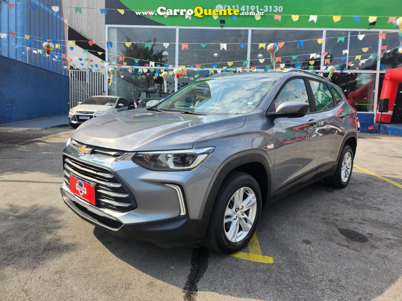 CHEVROLET   TRACKER LT 1.0 TURBO 12V FLEX AUT.   CINZA 2021 1.0 FLEX - Loja