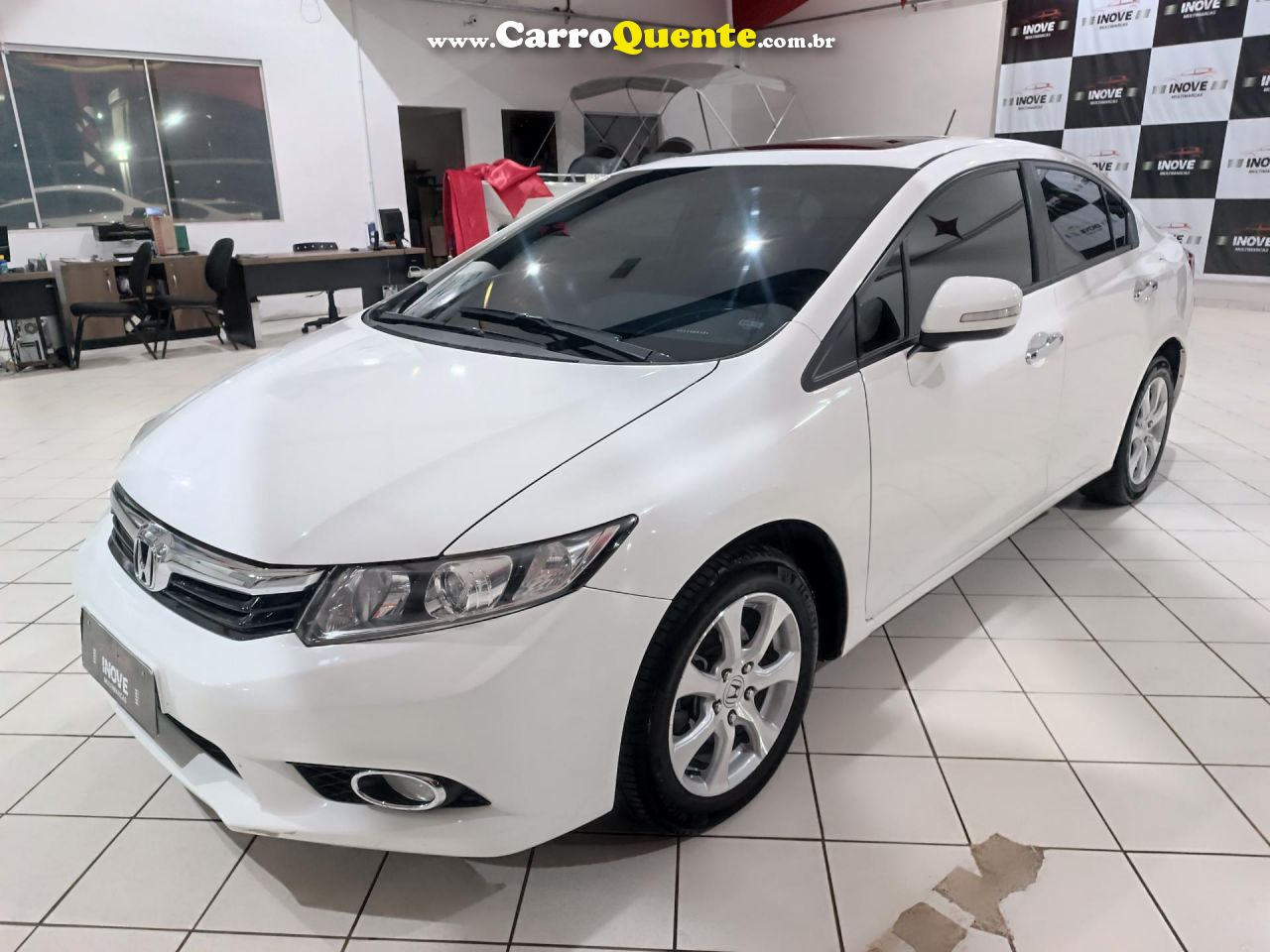 HONDA   CIVIC SEDAN EXR 2.0 FLEXONE 16V AUT. 4P   BRANCO 2014 2.0 GASOLINA - Loja