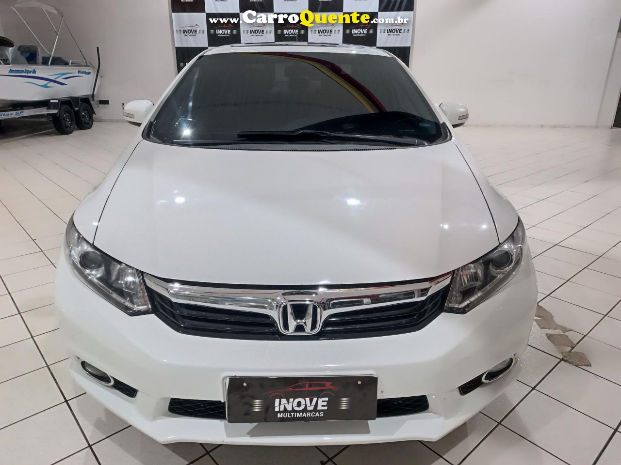 HONDA   CIVIC SEDAN EXR 2.0 FLEXONE 16V AUT. 4P   BRANCO 2014 2.0 GASOLINA - Loja