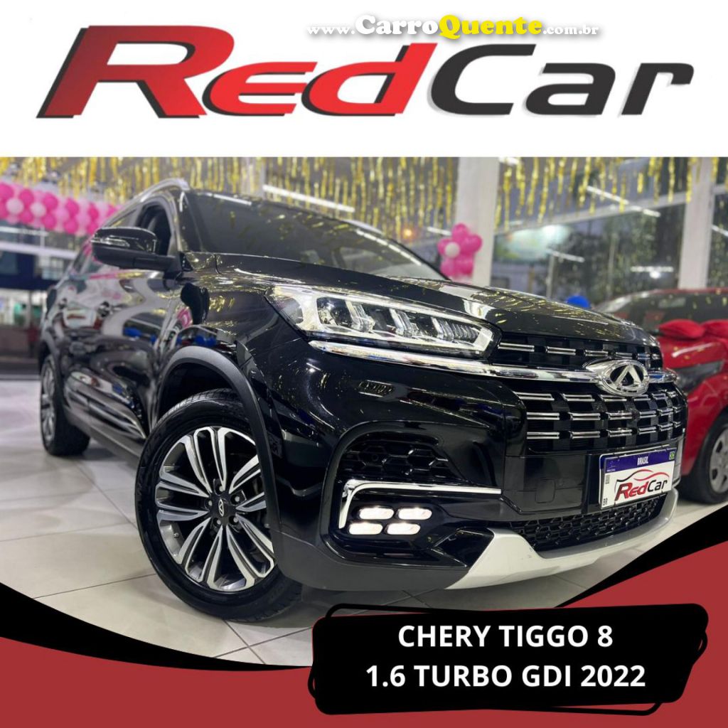 CHERY   TIGGO 8 TXS 1.6 16V TGDI AUT.   PRETO 2022 1.6 GASOLINA - Loja