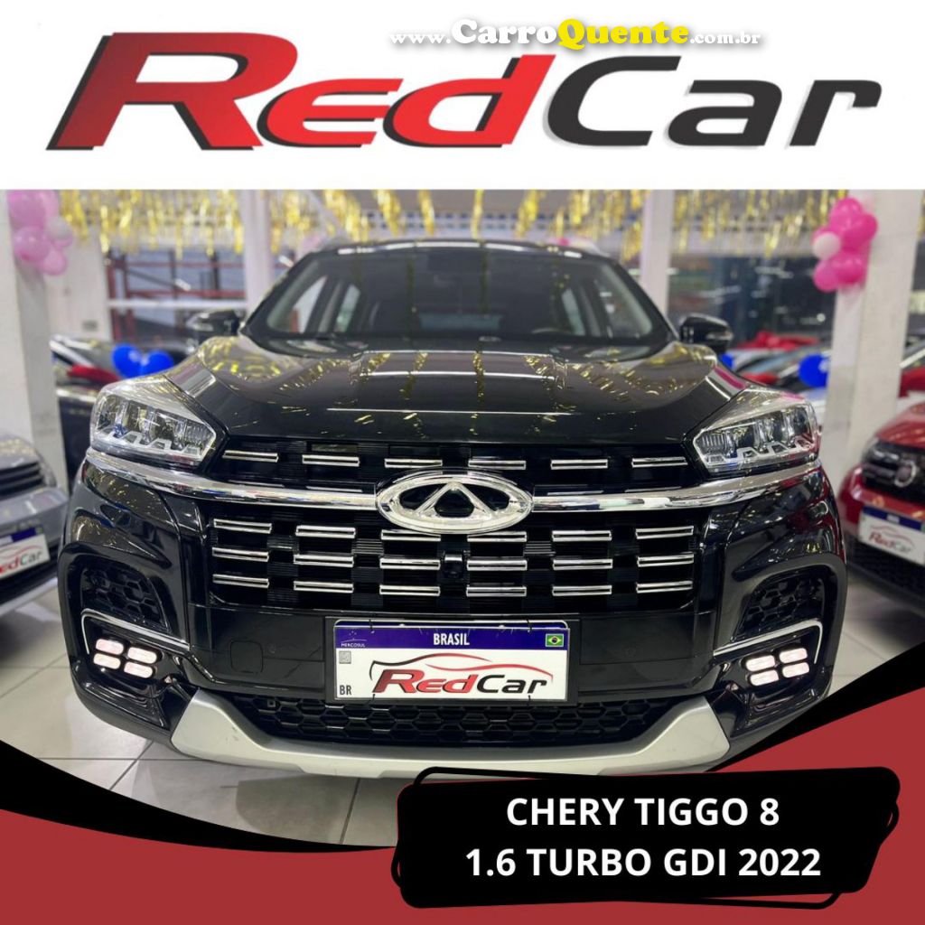 CHERY   TIGGO 8 TXS 1.6 16V TGDI AUT.   PRETO 2022 1.6 GASOLINA - Loja