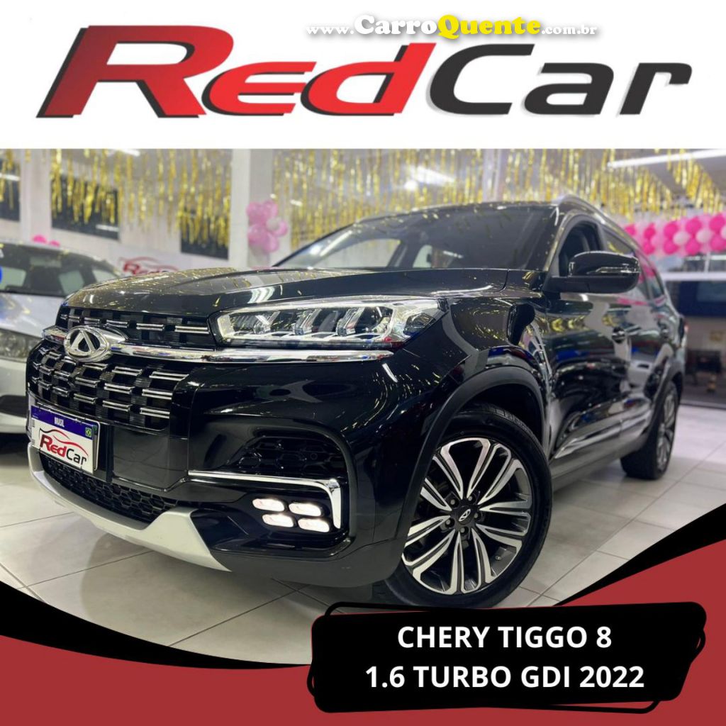 CHERY   TIGGO 8 TXS 1.6 16V TGDI AUT.   PRETO 2022 1.6 GASOLINA - Loja