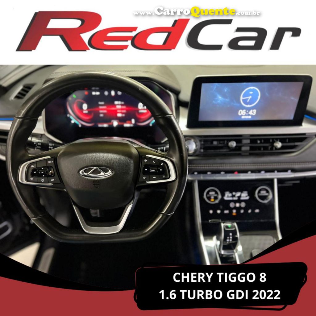 CHERY   TIGGO 8 TXS 1.6 16V TGDI AUT.   PRETO 2022 1.6 GASOLINA - Loja