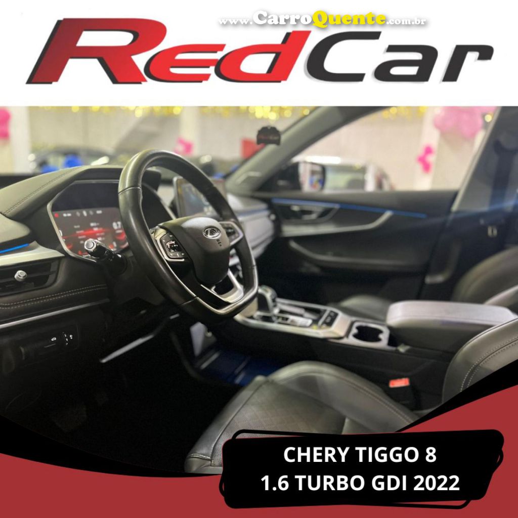 CHERY   TIGGO 8 TXS 1.6 16V TGDI AUT.   PRETO 2022 1.6 GASOLINA - Loja