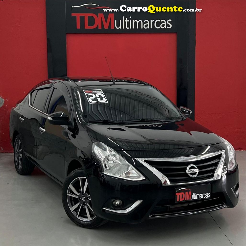 NISSAN   VERSA SL DIRECT 1.6 16V FLEX  AUT. (PCD)   PRETO 2020 1.6 FLEX - Loja