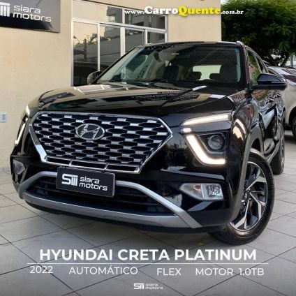 HYUNDAI   CRETA PLATINUM 1.0 TB 12V FLEX AUT.   PRETO 2022 1.0 FLEX