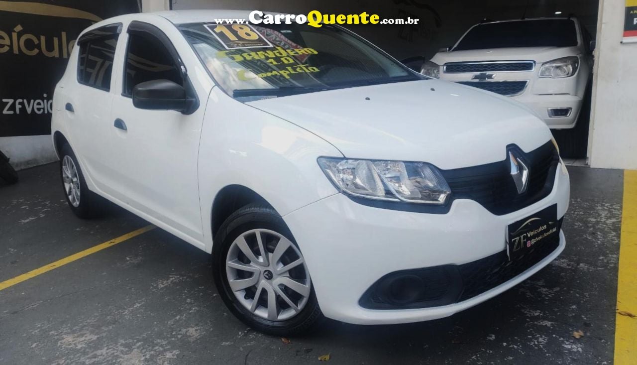 RENAULT   SANDERO AUTHENTIQUE FLEX 1.0 12V 5P   BRANCO 2018 1.0 FLEX - Loja