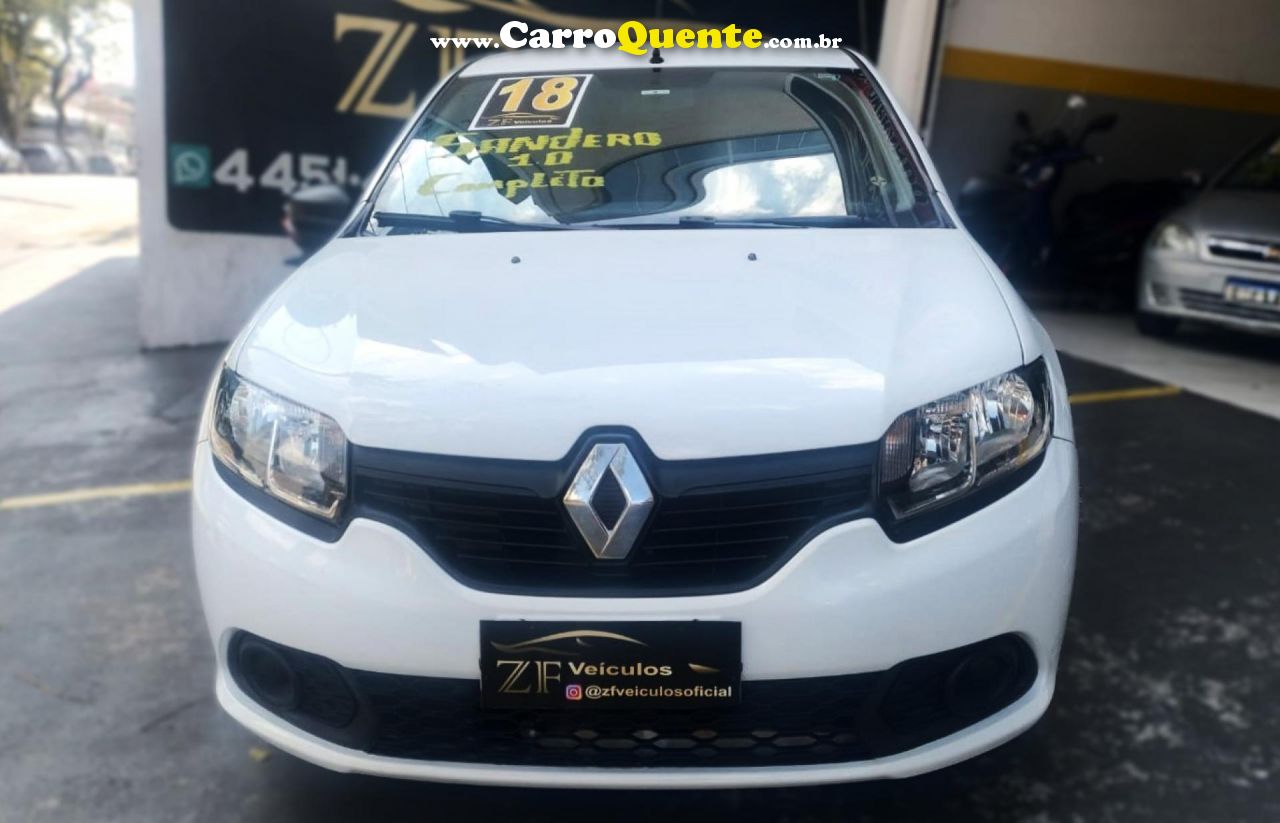 RENAULT   SANDERO AUTHENTIQUE FLEX 1.0 12V 5P   BRANCO 2018 1.0 FLEX - Loja