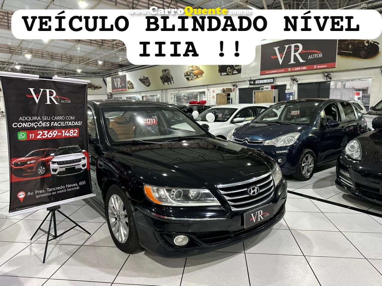 HYUNDAI AZERA 3.3 MPFI GLS SEDAN V6 24V  BLINDADO KM 87.000 NOVO - Loja