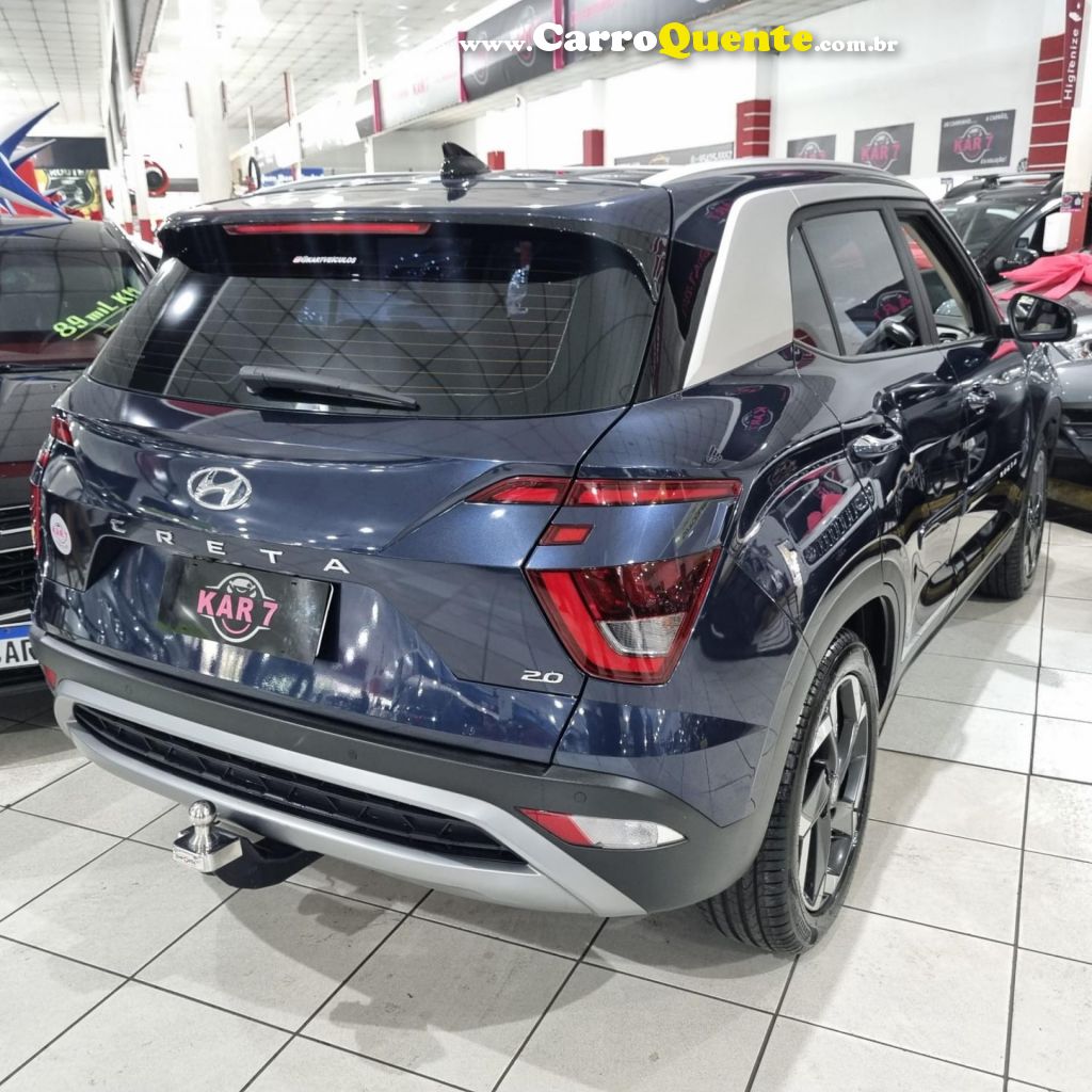 HYUNDAI   CRETA ULTIMATE 2.0 16V FLEX AUT.   AZUL 2022 2.0 FLEX - Loja