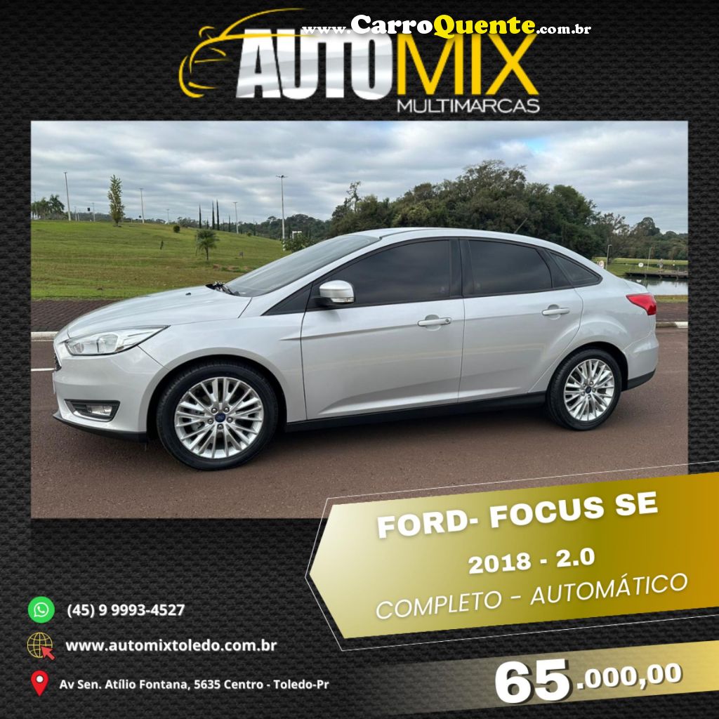 FORD   FOCUS 2.0 16VSESE PLUS FLEX 5P AUT.   PRATA 2018 2.0 FLEX - Loja