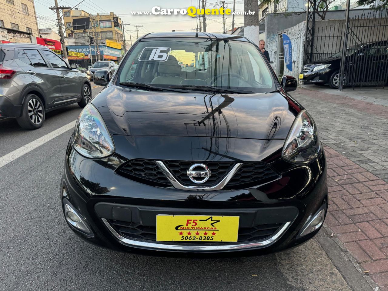 NISSAN   MARCH SL 1.6 16V FLEX FUEL 5P   PRETO 2016 1.6 FLEX - Loja