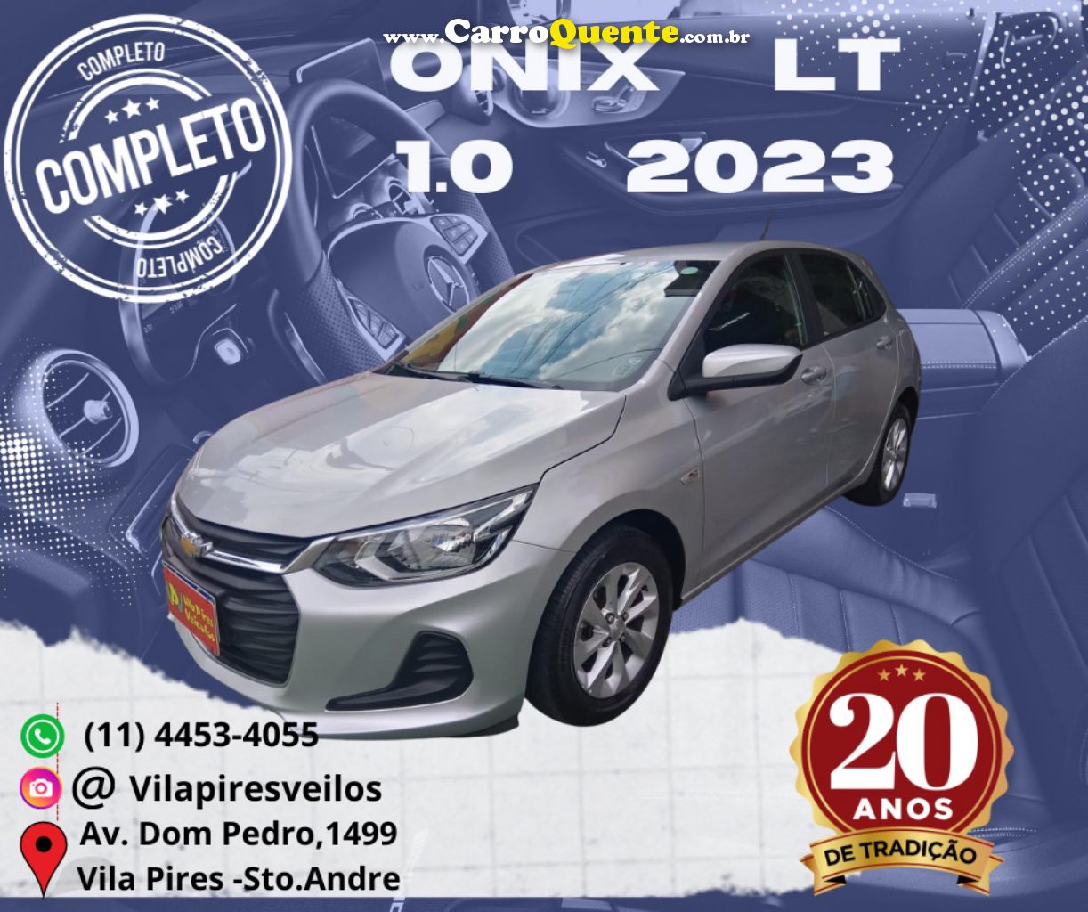 CHEVROLET   ONIX HATCH LT 1.0 12V FLEX 5P MEC.   PRATA 2023 1.0 FLEX - Loja