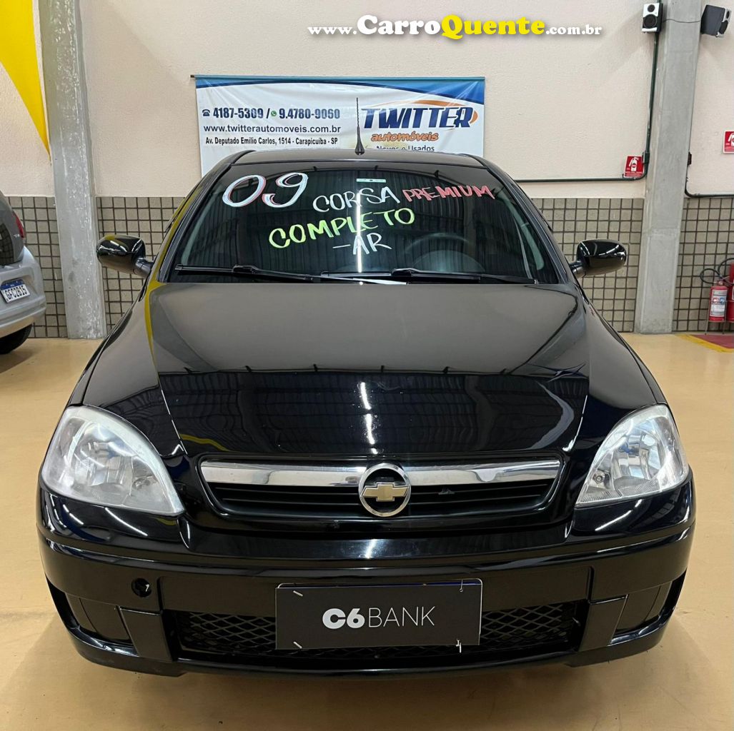 CHEVROLET   CORSA SED. PREMIUM 1.4 8V ECONOFLEX 4P   PRETO 2009 1.4 GASOLINA - Loja