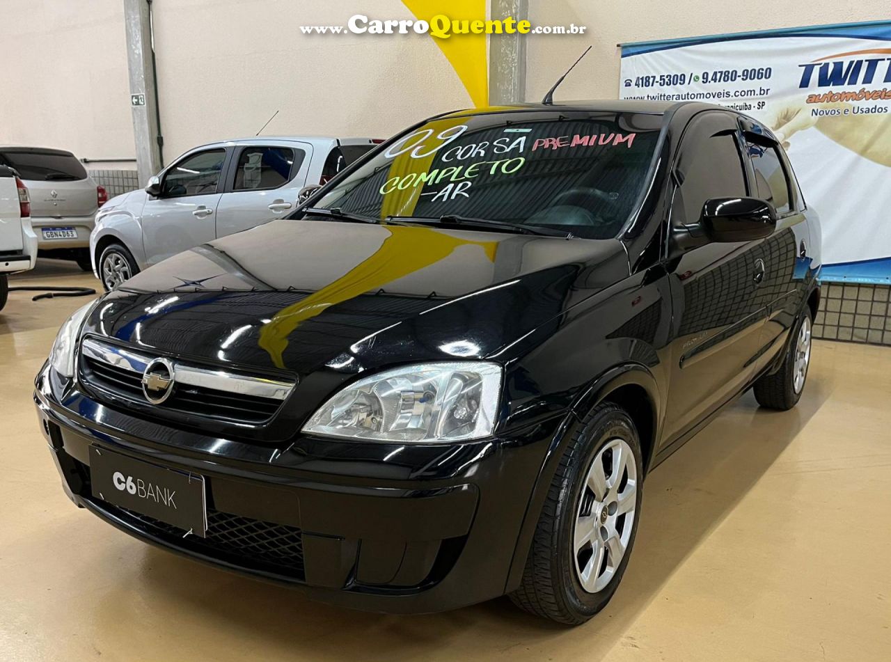 CHEVROLET   CORSA SED. PREMIUM 1.4 8V ECONOFLEX 4P   PRETO 2009 1.4 GASOLINA - Loja