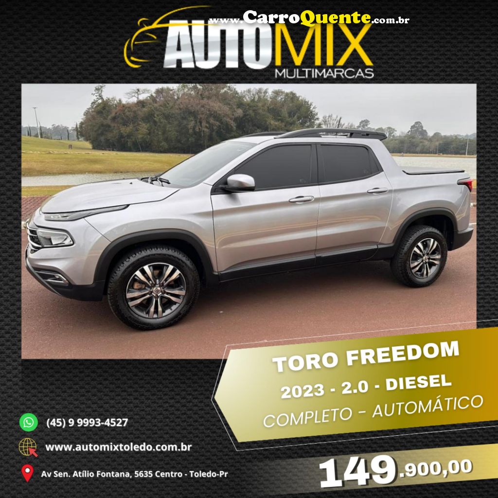 FIAT   TORO FREEDOM 2.0 16V 4X4 TB DIESEL AUT.   PRATA 2023 2.0 DIESEL - Loja