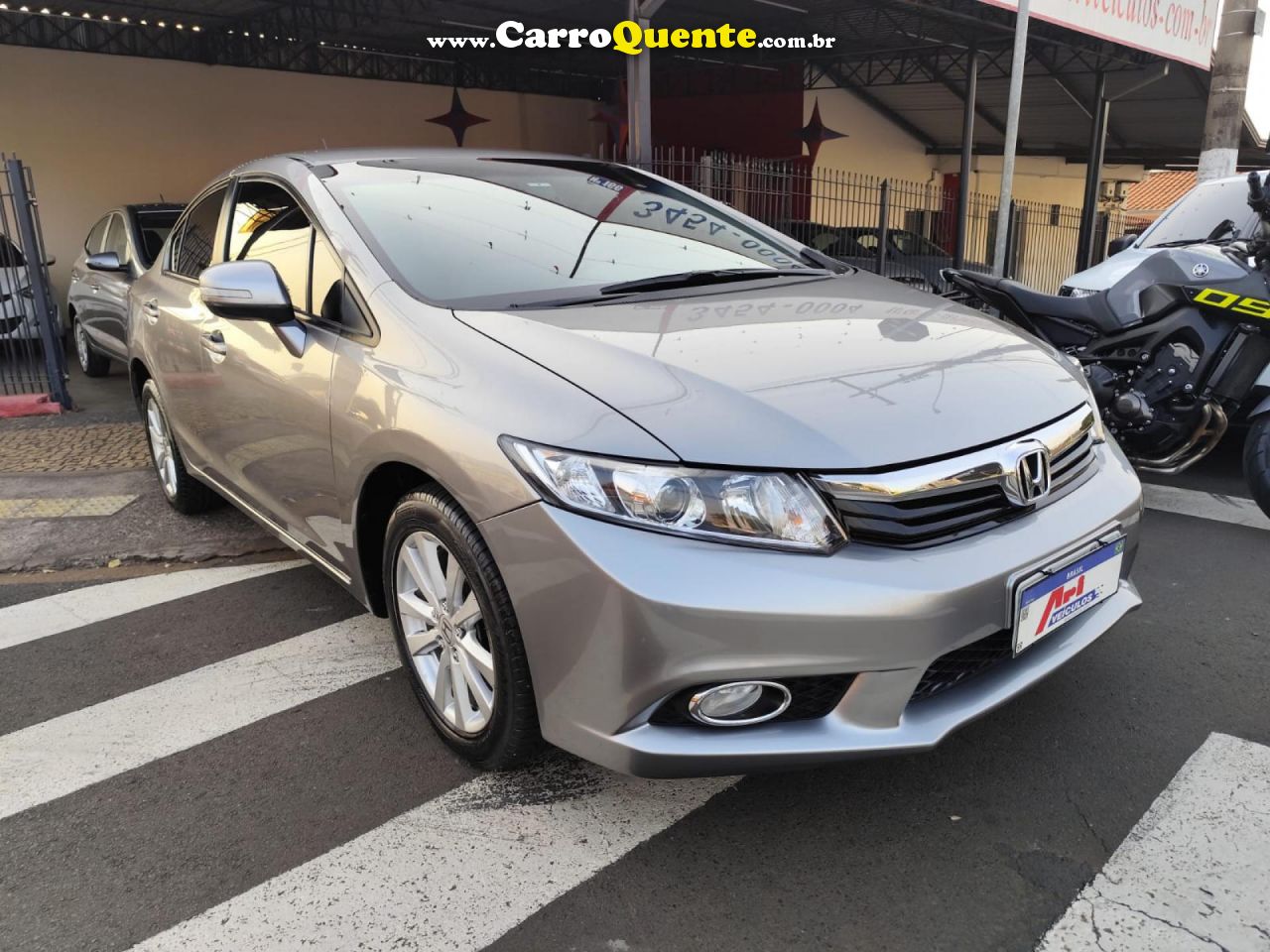 HONDA   CIVIC SEDAN LXR 2.0 FLEXONE 16V AUT. 4P   CINZA 2014 2.0 GASOLINA - Loja