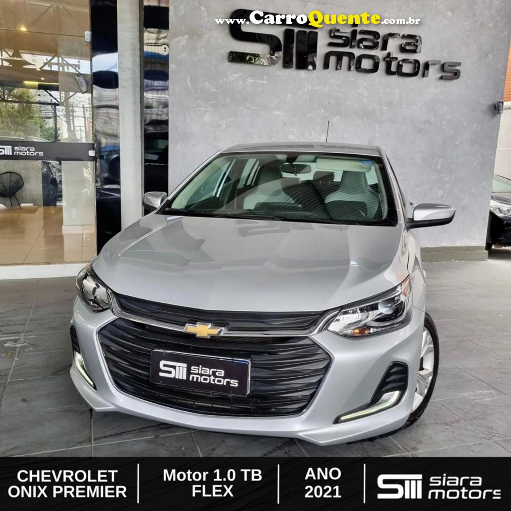 CHEVROLET   ONIX HATCH PREM. 1.0 12V TB FLEX 5P AUT.   PRATA 2021 1.0 FLEX - Loja