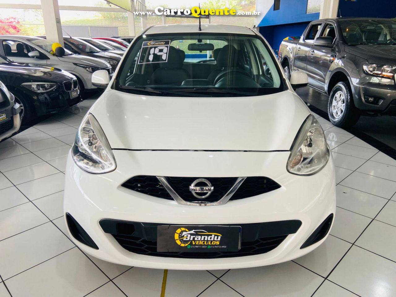 NISSAN   MARCH S 1.0 12V FLEX 5P   BRANCO 2019 1.0 FLEX - Loja