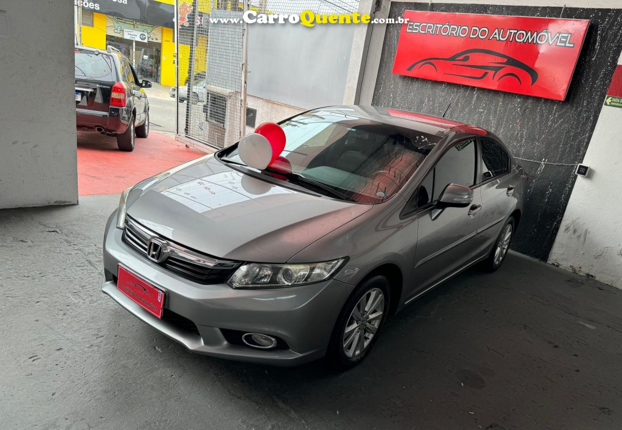 HONDA   CIVIC SEDAN LXR 2.0 FLEXONE 16V AUT. 4P   CINZA 2014 2.0 GASOLINA - Loja