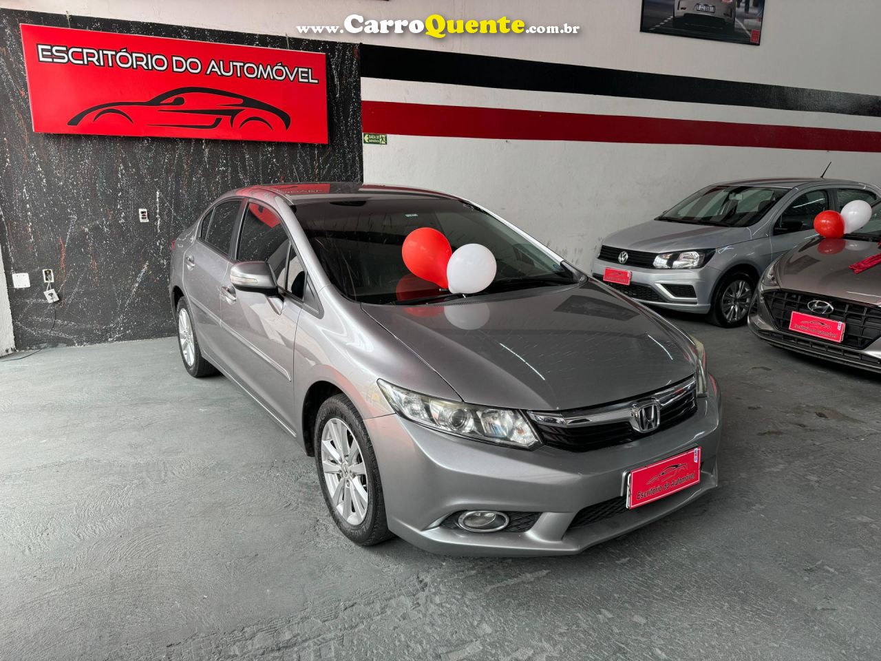 HONDA   CIVIC SEDAN LXR 2.0 FLEXONE 16V AUT. 4P   CINZA 2014 2.0 GASOLINA - Loja