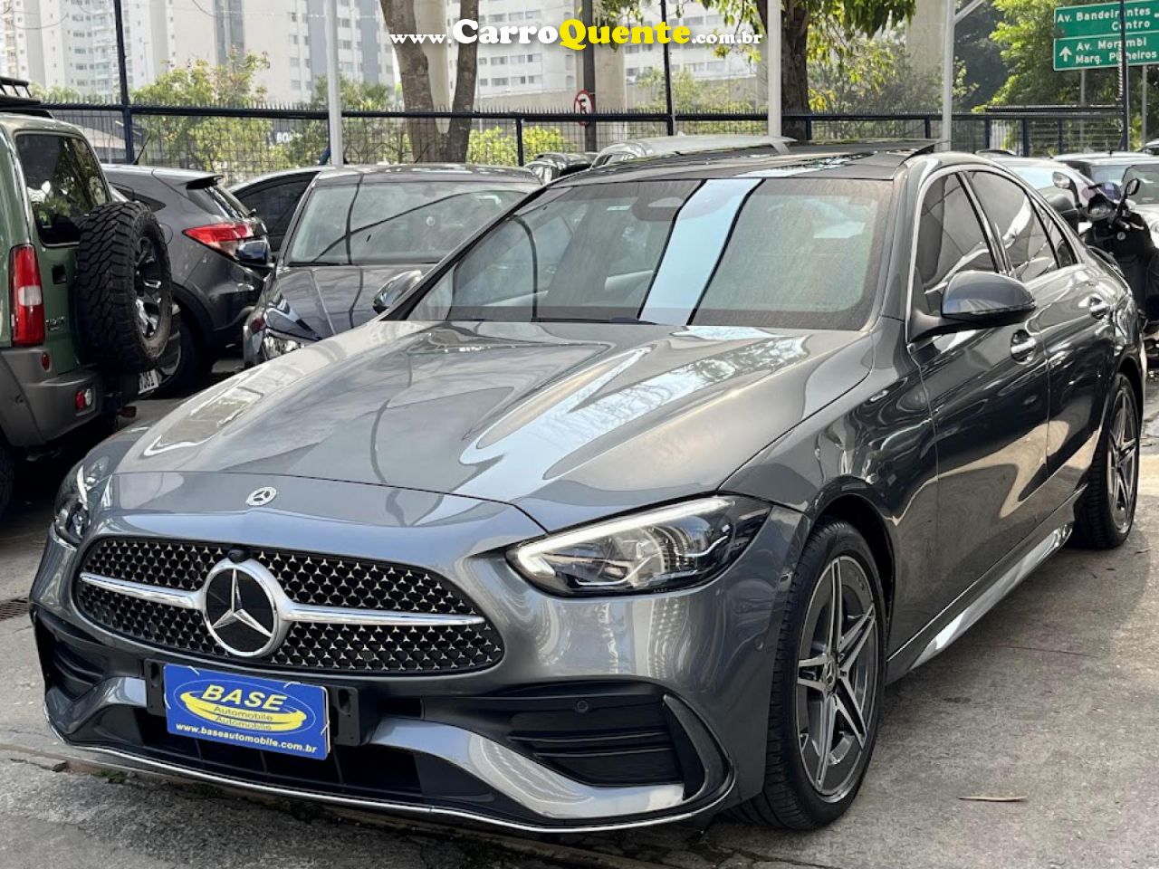 MERCEDES-BENZ   C-200 AMG LINE EQ BOOST 1.5 TB AUT.   CINZA 2022 1.5 T GASOLINA E ELÉTRICO - Loja