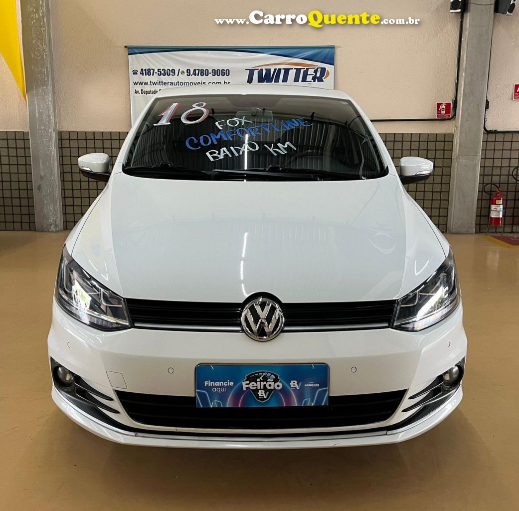 VOLKSWAGEN   FOX COMFORTLINE 1.6 FLEX 8V 5P   BRANCO 2018 1.6 FLEX - Loja