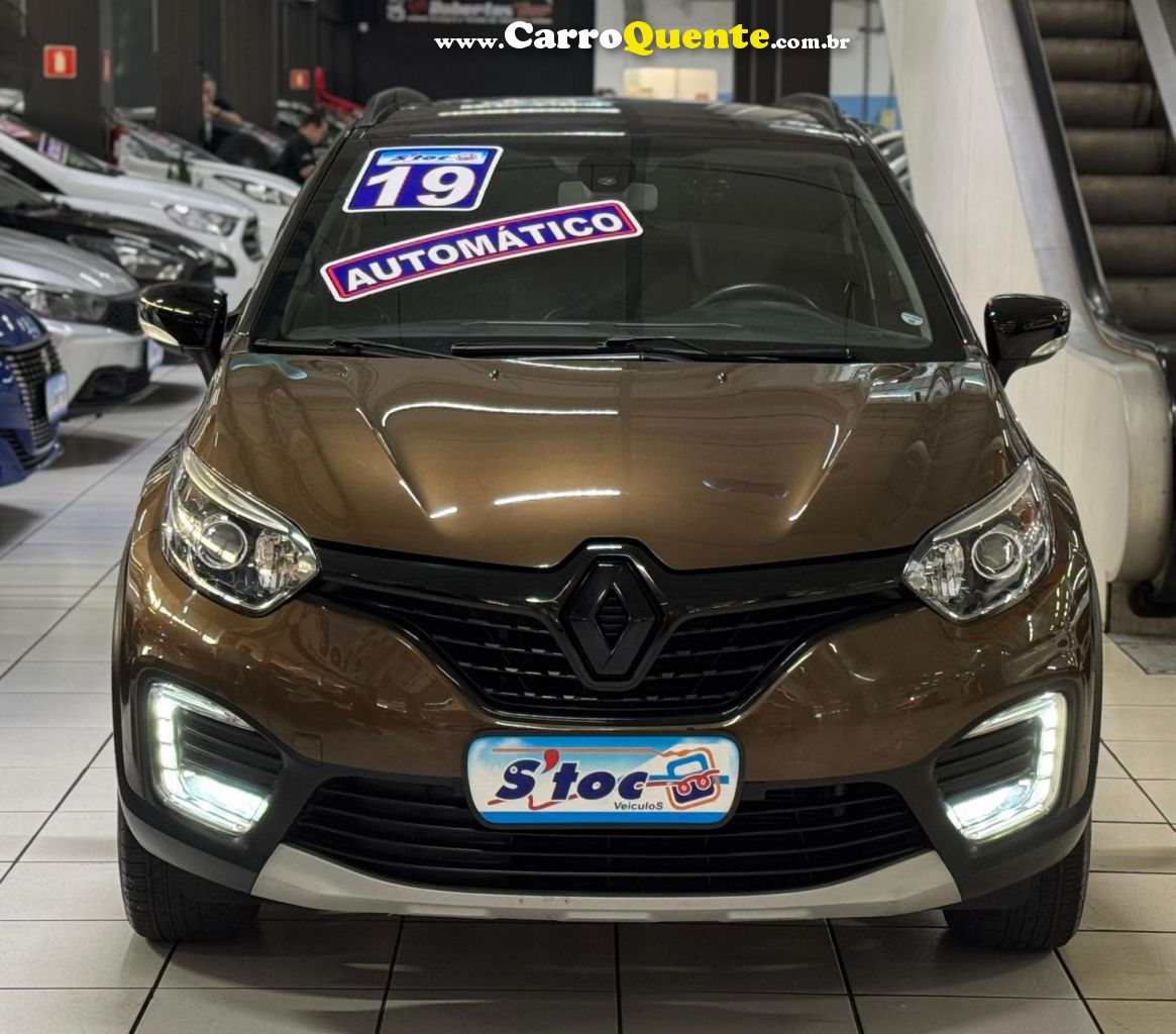 RENAULT   CAPTUR INTENSE 1.6 16V FLEX 5P AUT.   MARROM 2019 1.6 FLEX - Loja