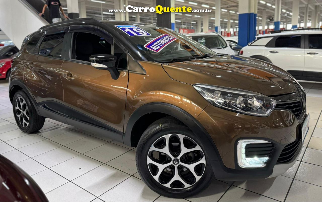 RENAULT   CAPTUR INTENSE 1.6 16V FLEX 5P AUT.   MARROM 2019 1.6 FLEX - Loja