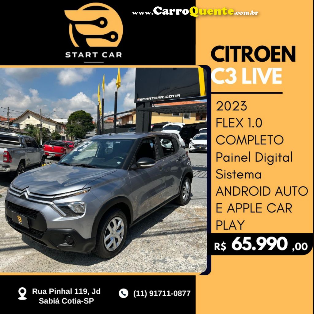 CITROËN   C3 LIVE PACK 1.0 FLEX 6V 5P MEC.   PRATA 2023 1.0 FLEX - Loja