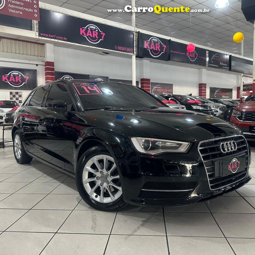AUDI   A3 SPORTBACK 1.4 TFSI S-TRONIC   PRETO 2014 1.4 GASOLINA - Loja