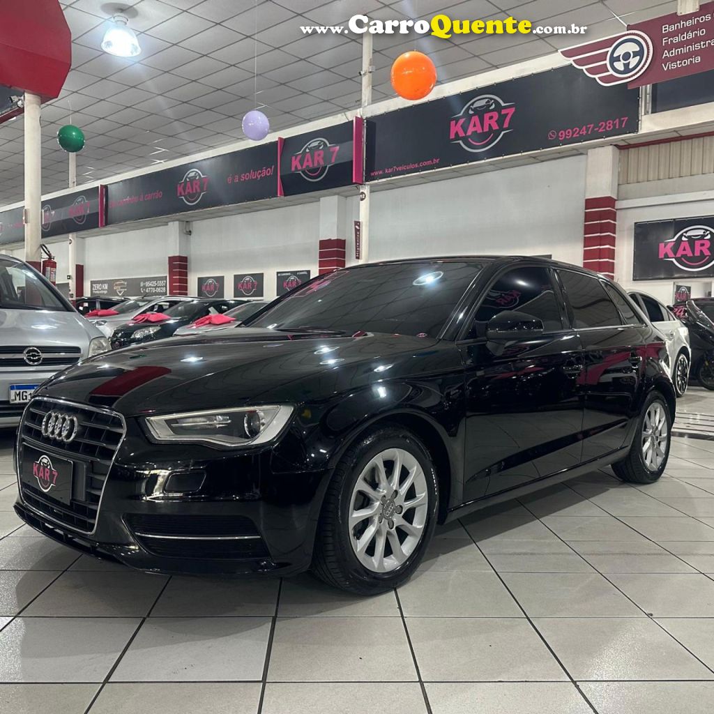 AUDI   A3 SPORTBACK 1.4 TFSI S-TRONIC   PRETO 2014 1.4 GASOLINA - Loja