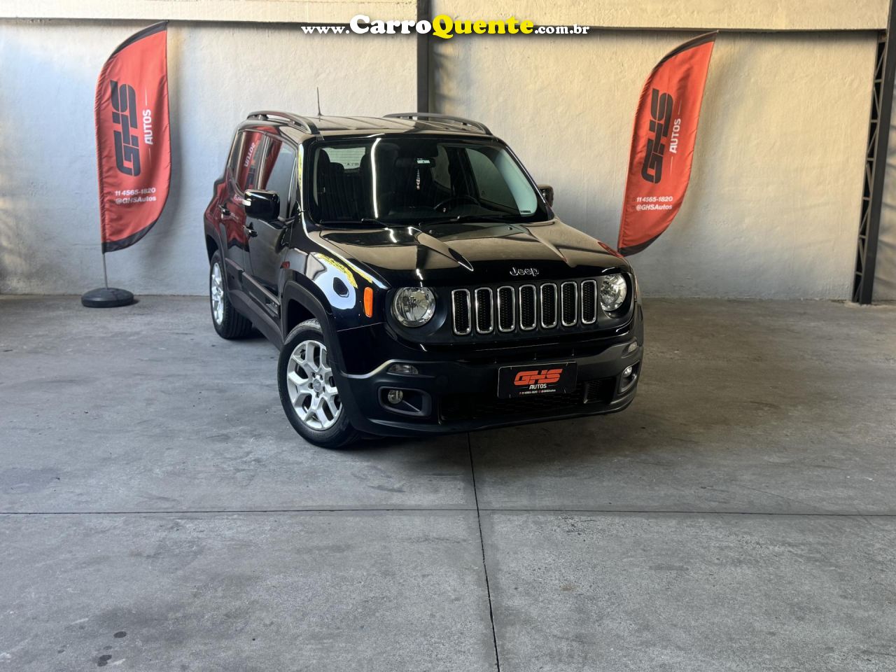 JEEP   RENEGADE LONGITUDE 1.8 4X2 FLEX 16V AUT.   PRETO 2014 1.8 FLEX - Loja