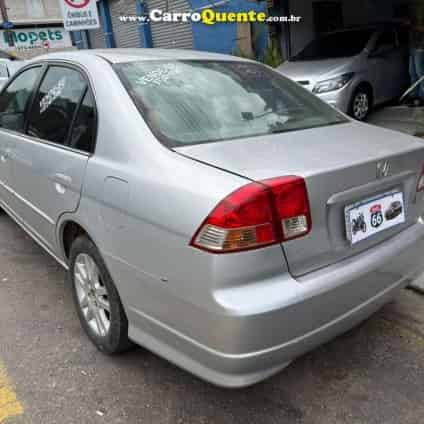 HONDA   CIVIC SEDAN LX 1.7 16V 115CV MEC. 4P   PRATA 2005 1.7 GASOLINA